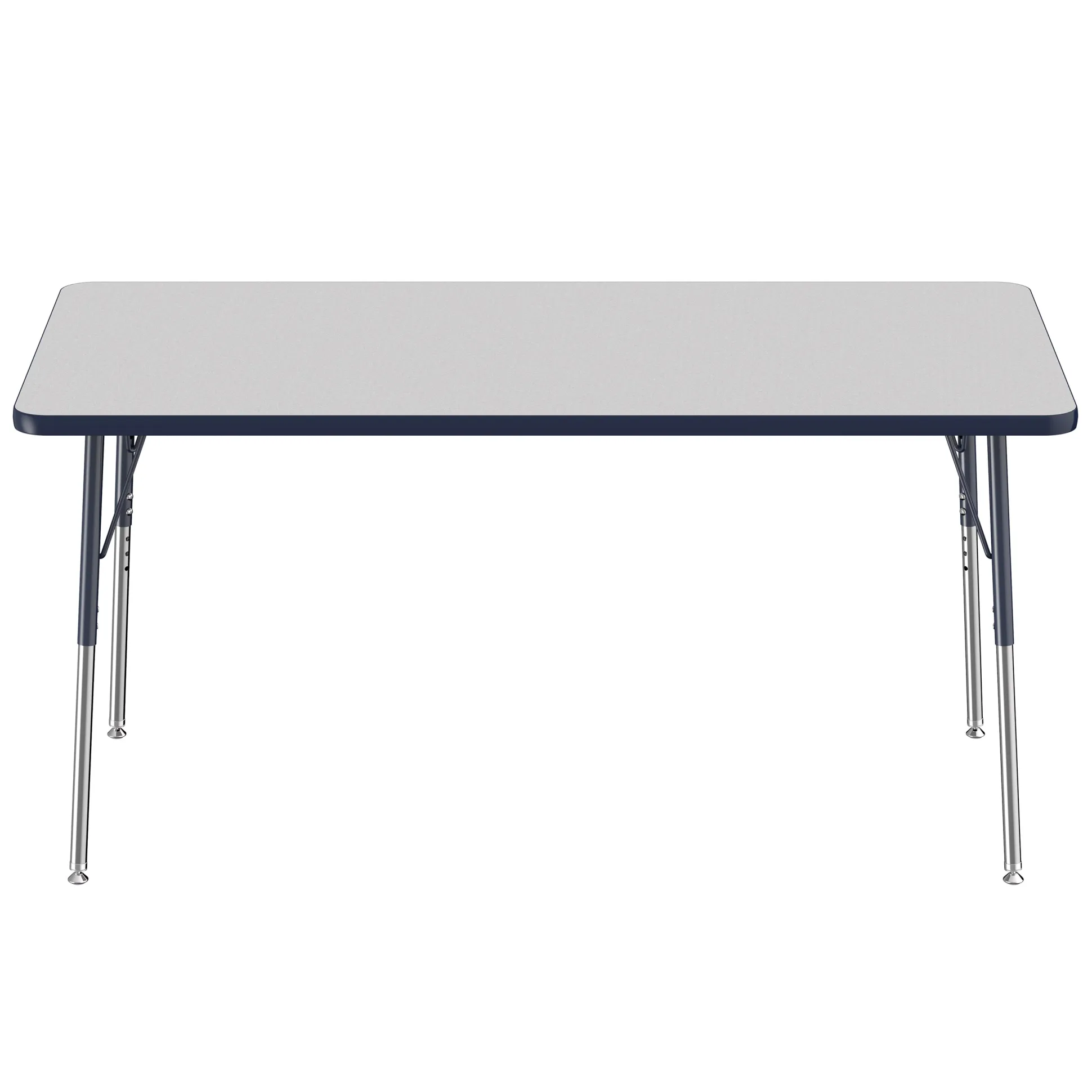 30" x 60" Gray Adjustable Activity Table | Spacious, Durable Classroom Table with Standard Chrome Legs