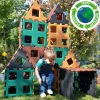 XL Polydron Natural Colors Set | 36 Piece Large-Scale STEM Construction Toy with Squares & Triangles in Earth Tones