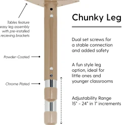 30x60 Maple Adjustable Activity Table | Easy-Clean, Durable with T-Molding Edge