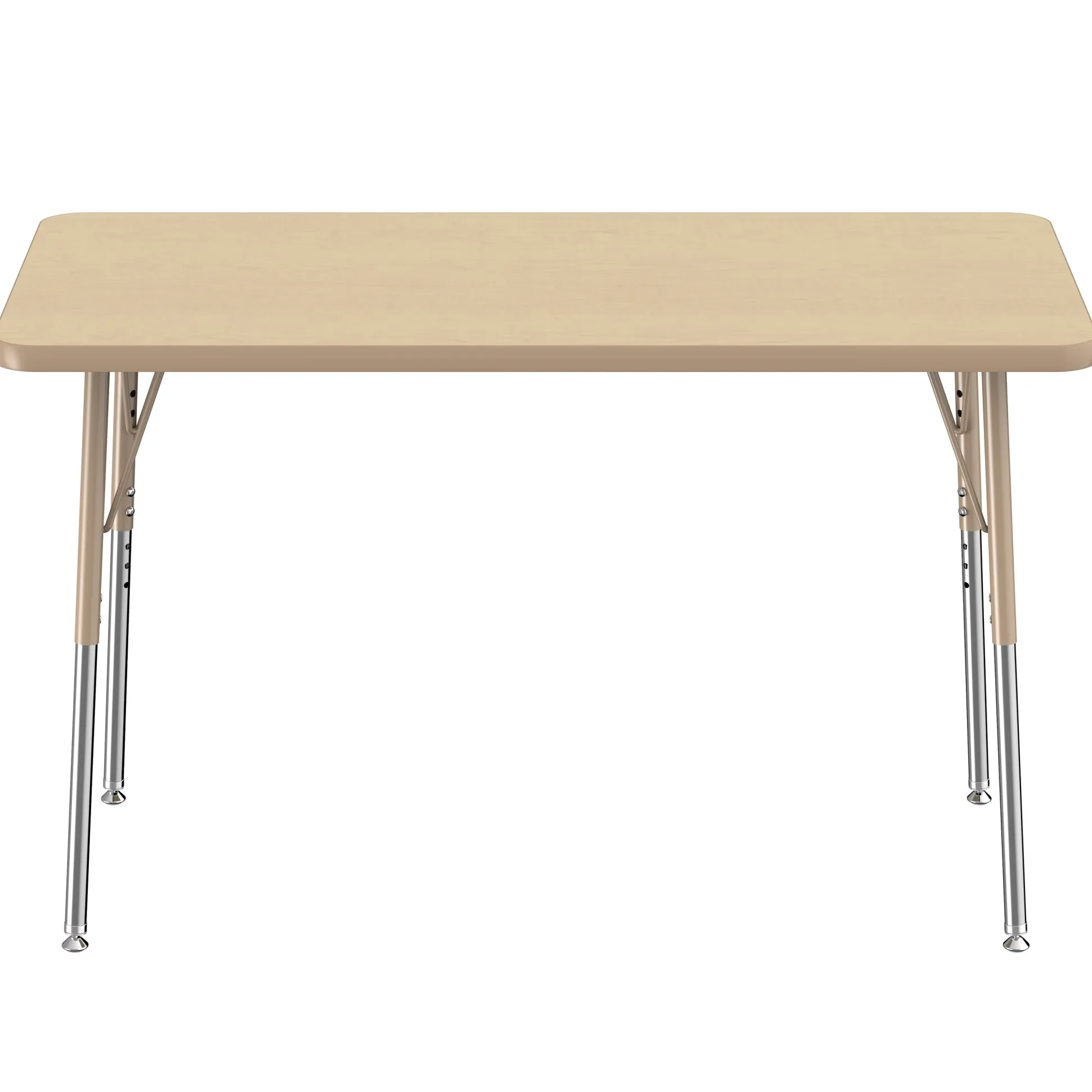 24" x 48" Maple Adjustable Activity Table | Durable Classroom Table with Standard Chrome Legs