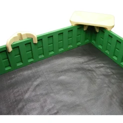 10' x 10' Sandbox Kit | Recyclable Plastic with Interlocking Panels, Bench & Cover
