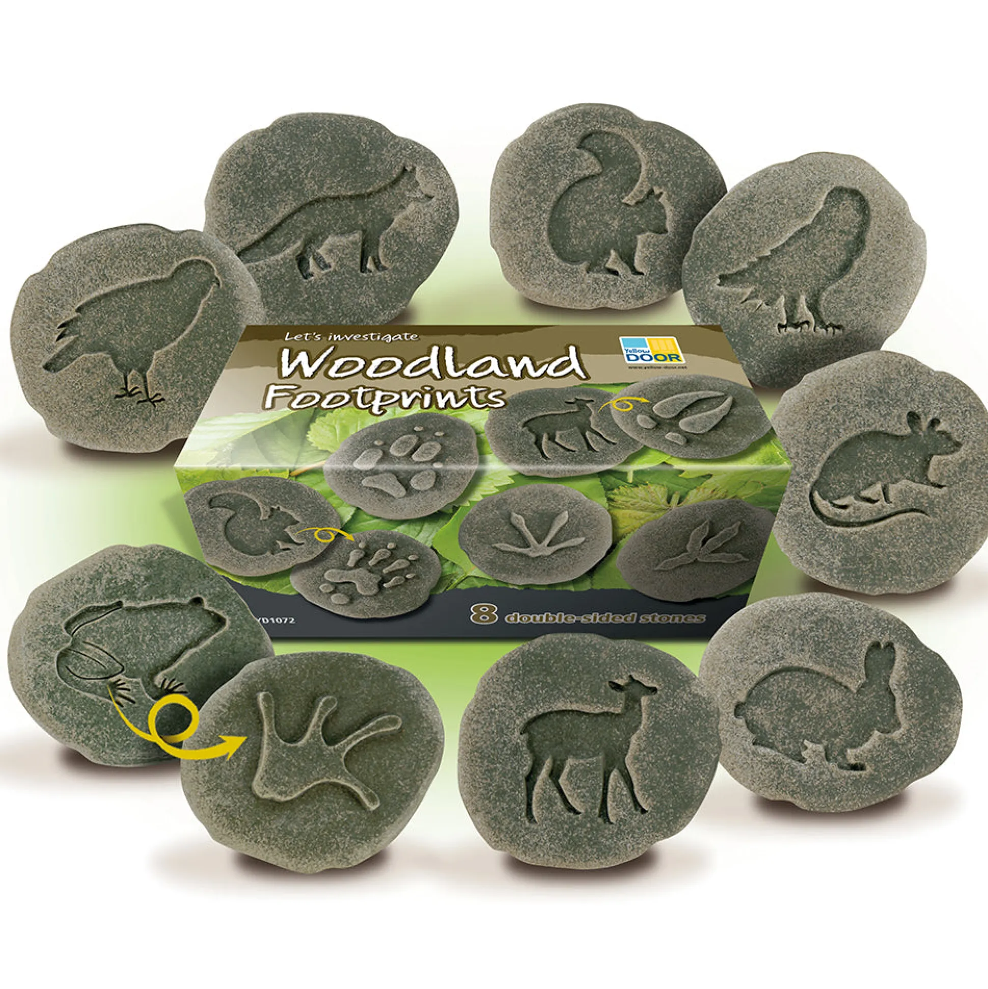 Yellow Door® Let's Investigate Woodland Footprints Double-Sided Animal Stones