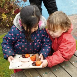 Yellow Door® Montessori Natural Sorting Tray | 9-Section FSC Beech Wood Tray for Ages 2+