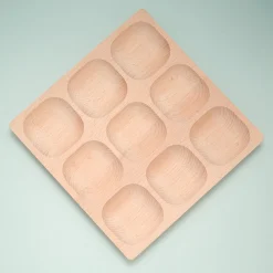 Yellow Door® Montessori Natural Sorting Tray | 9-Section FSC Beech Wood Tray for Ages 2+