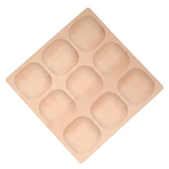 Yellow Door® Montessori Natural Sorting Tray | 9-Section FSC Beech Wood Tray for Ages 2+