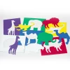 Zoo Animals-Themed Plastic Art Stencils Set | 6-Piece Washable Drawing Templates